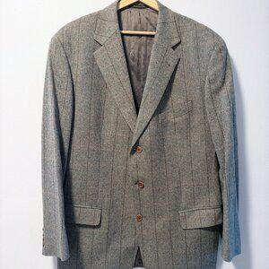 Duca di Mantova Men’s Tweed Sport Coat Blazer 42L Brown Windowpane